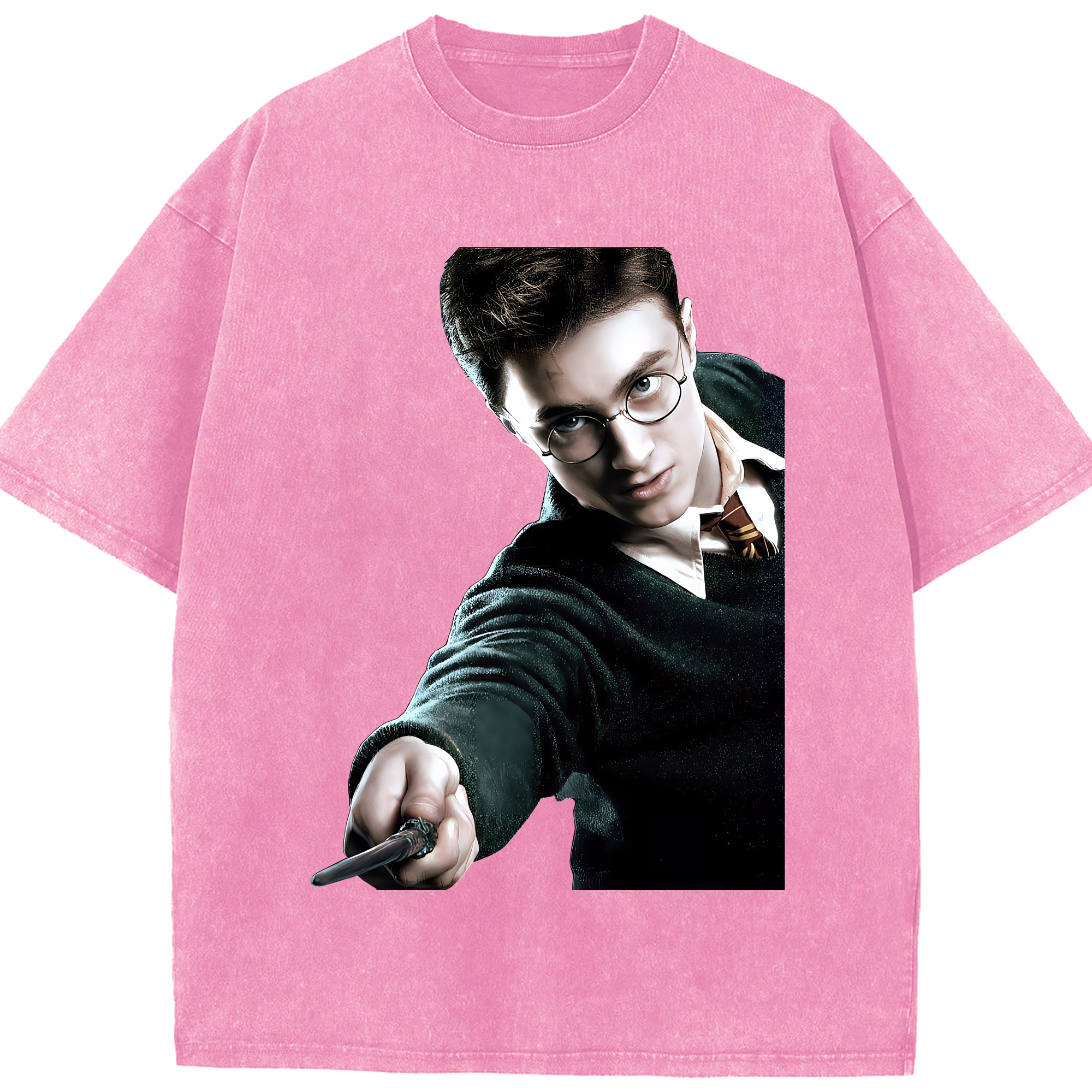 （画像用） Harry Potter ハリー・ポッターシリーズ 綿100% ヴィンテージ風 半袖Tシャツ（フロントプリント）